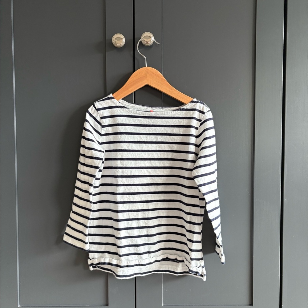 Crewcuts Black and White Striped Long Sleeve Tee